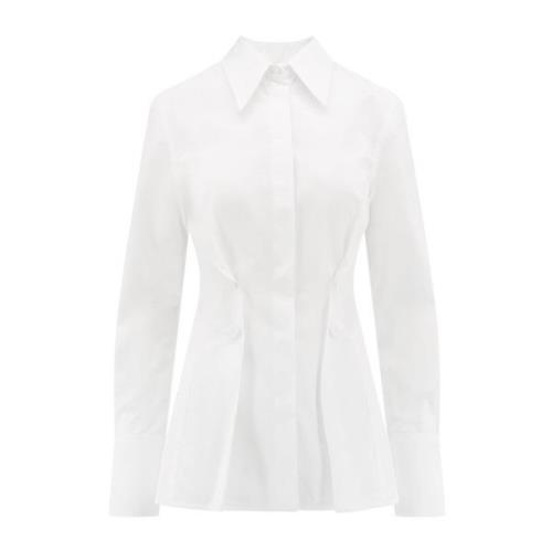 Givenchy Vit Bomullsskjorta med Spetsig Krage White, Dam