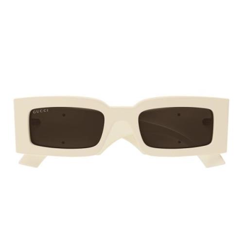 Gucci Minimalistiska solglasögon Gg1425S 004 White, Dam