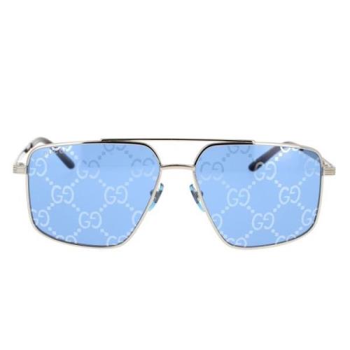 Gucci Klassiska geometriska solglasögon Gray, Unisex