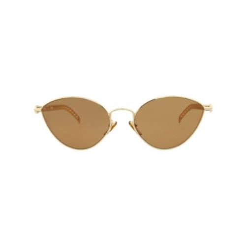 Gucci Kattöga-metallram solglasögon Beige, Dam