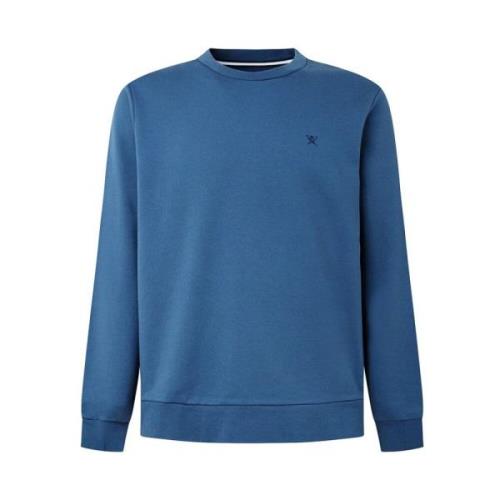 Hackett Minimalistisk Rundhalsad Sweatshirt Blue, Herr