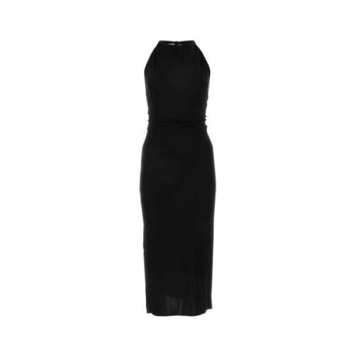 Helmut Lang Svart viskosklänning Black, Dam