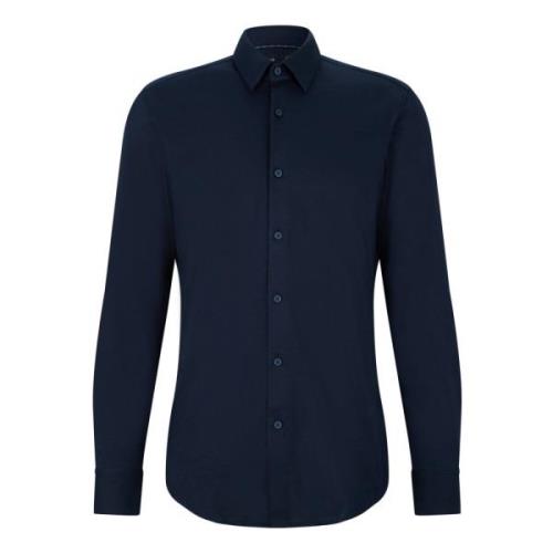 Hugo Boss Blå långärmad skjorta med performance passform Blue, Herr