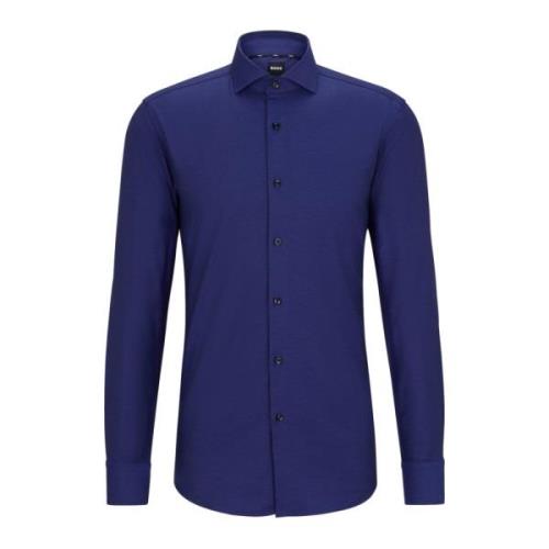 Hugo Boss Slim Fit Bomullstwill Skjorta i Blått Blue, Herr