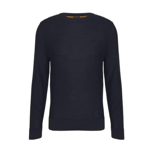 Hugo Boss Mörkblå Sweaters för Män Blue, Herr