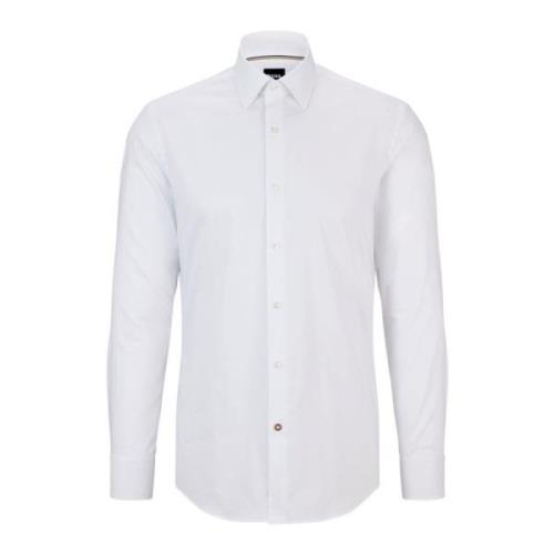 Hugo Boss Slim Fit Bomullspoplin Skjorta med Lätt Strykning White, Her...