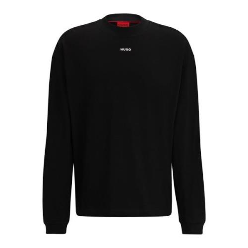 Hugo Boss Avslappnad Logo-Print Långärmad Black, Dam