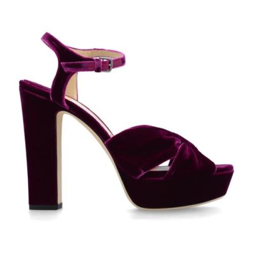 Jimmy Choo Heloise velour plattformsandaler Purple, Dam