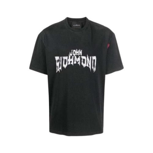John Richmond Kortärmad T-shirt med Logga Gray, Herr