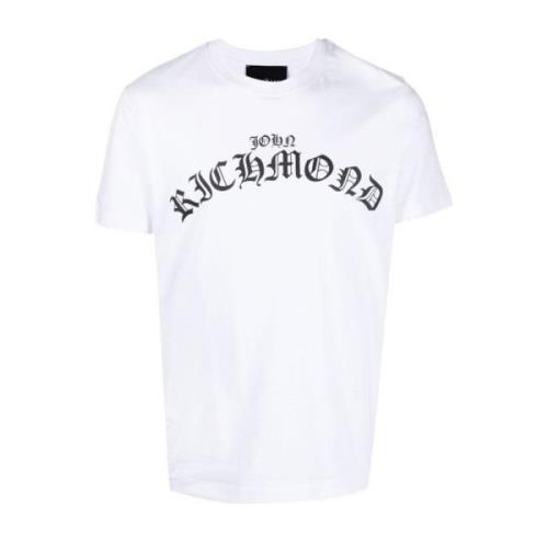 John Richmond Logo Kortärmad Bomull T-Shirt White, Herr
