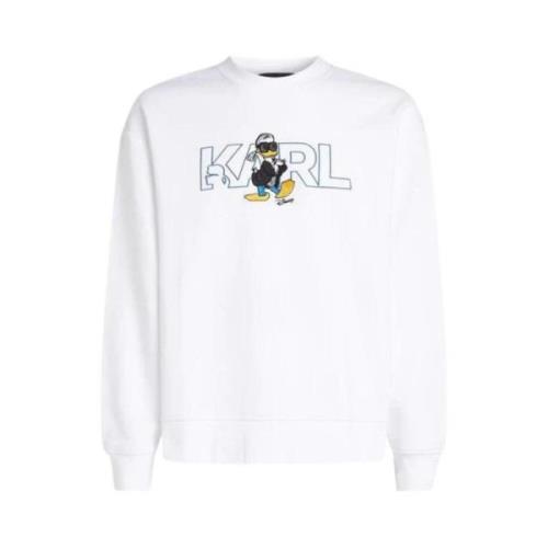 Karl Lagerfeld Broderad Sweatshirt White, Dam