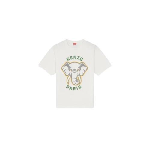 Kenzo Oversized T-shirt med djurlogga Beige, Herr