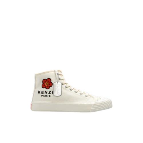 Kenzo Högtoppsneakers med blommotiv Beige, Herr