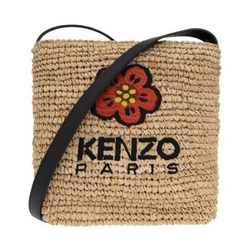 Kenzo Beige Blommig Broderad Cross Body Väska Beige, Dam