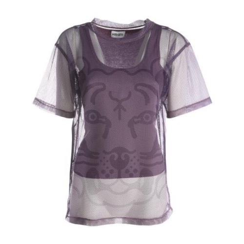 Kenzo Mångsidig kortärmad skjortklänning Purple, Dam
