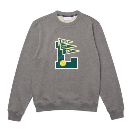 Lacoste Bomulls sweatshirt med fanfarstil Gray, Herr