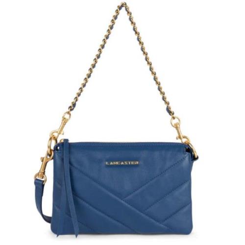 Lancaster Soft Matelassè Petite Pochette i Blått Blue, Dam