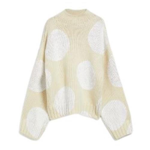 Max Mara Rundhalsad Pullover Beige, Dam