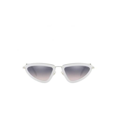 Miu Miu Cat-Eye Solglasögon med Degraded Linser White, Dam