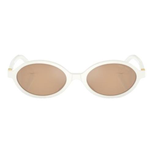 Miu Miu Vita ovala solglasögon med spegelglas i orange White, Dam