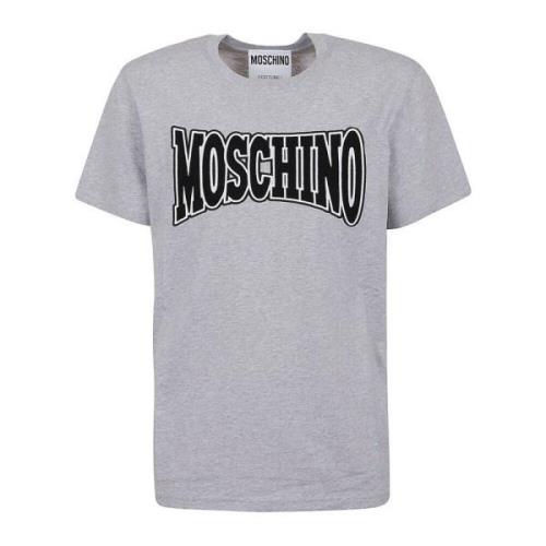 Moschino Grå Broderad Logo T-Shirt Gray, Herr