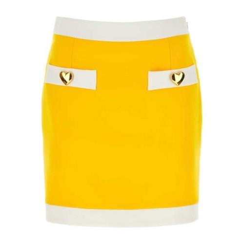 Moschino Gul stretchig jersey minikjol Yellow, Dam