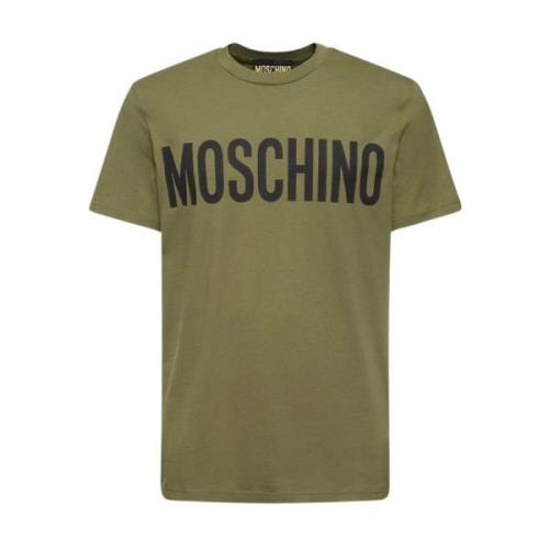 Moschino Bomull T-shirt med logotryck - Grön Green, Herr