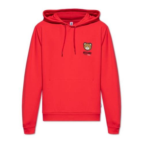 Moschino Hoodie med logotyp Red, Herr