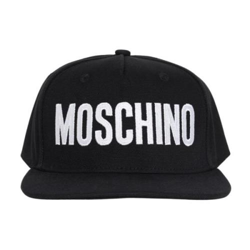 Moschino Svart Keps med Logobrodyr Black, Herr