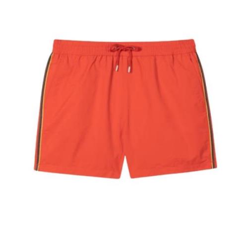 Paul Smith Röda badshorts med `Artist Stripe` kant Red, Herr