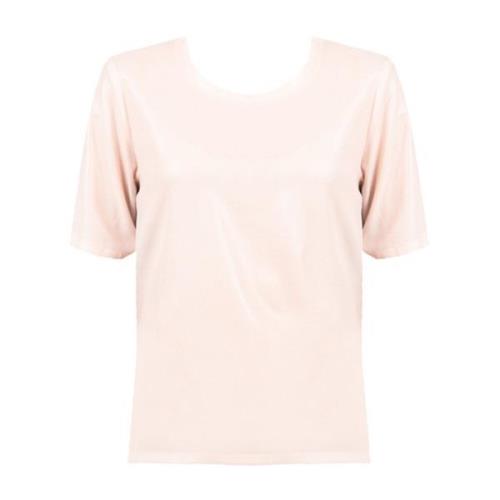 Pinko Enkel Rund Hals Blus Pink, Dam