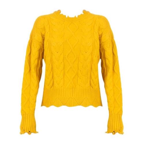 Pinko Round-neck Knitwear Yellow, Dam