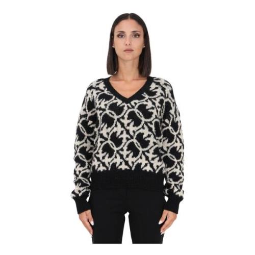 Pinko V-neck Knitwear Black, Dam