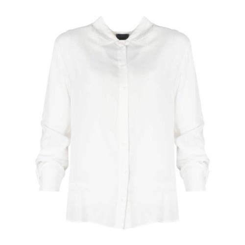 Pinko Silkesblandad Skjorta med Långa ärmar White, Dam