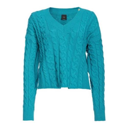 Pinko V-neck Knitwear Blue, Dam