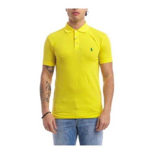 Polo Ralph Lauren Stretchig Bomullspolo för Män Yellow, Herr