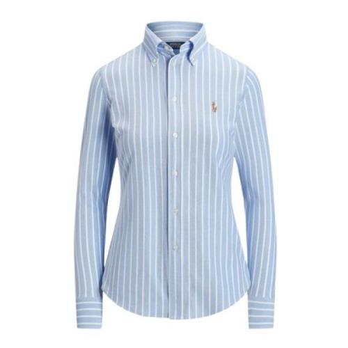 Polo Ralph Lauren Randig Polo Stickad Skjorta Blue, Dam