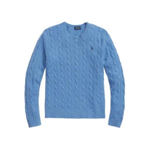 Polo Ralph Lauren Julianna Torsadé Stickad Cashmere Tröja Lake Blue Bl...