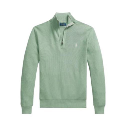 Polo Ralph Lauren Halv-zip tröja med honungskakemönster Green, Herr