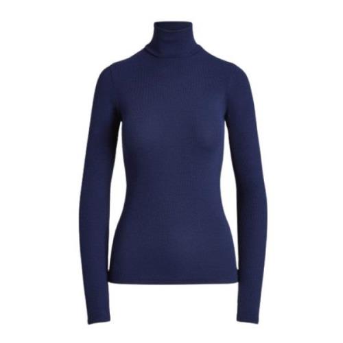 Polo Ralph Lauren Smal Ribbstickad Turtleneck Blue, Dam