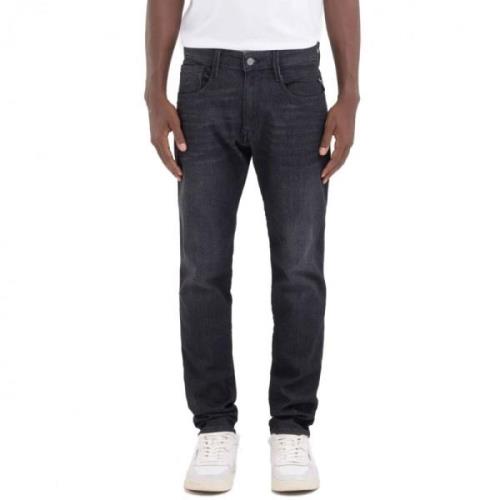 Replay Slim Fit Black Delavè Byxor Black, Herr