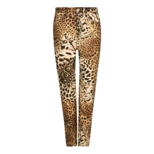 Roberto Cavalli Leather Trousers Beige, Dam