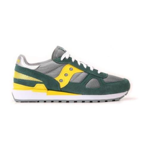 Saucony Gröna Sneakers med Gula och Grå Accenter Green, Herr