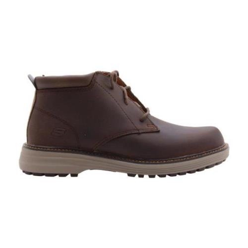 Skechers Stiliga Snörstövlar Brown, Herr