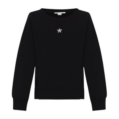 Stella McCartney Applikerad sweatshirt Black, Dam