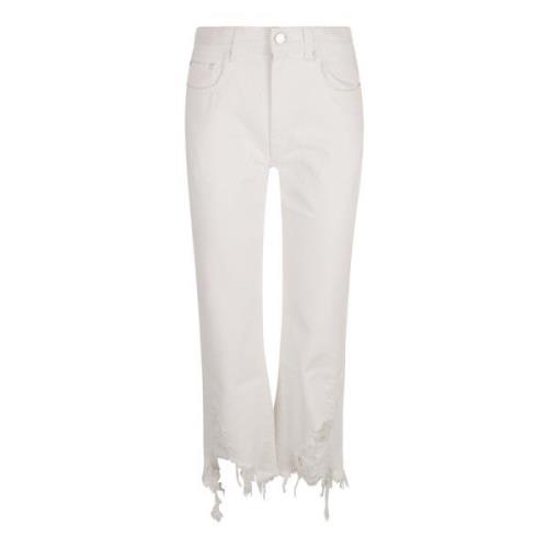 Stella McCartney Vita Distressed Kick Jeans White, Dam