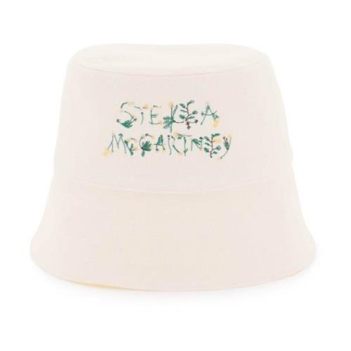 Stella McCartney Blommigt Logobucket Hat White, Dam