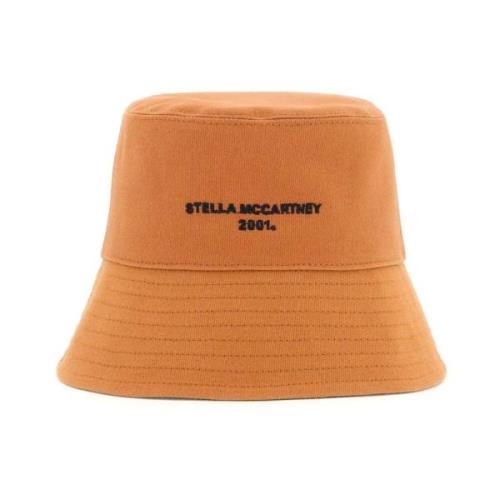 Stella McCartney Eco Bomull Logo Bucket Hat Brown, Dam