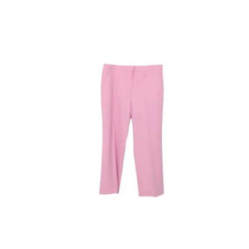 Stella McCartney Rosa Ull Cropped Wide Leg Byxor Pink, Dam