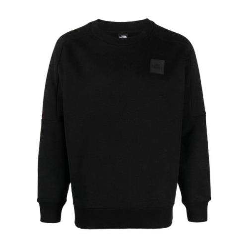 The North Face Svart Bomullssweatshirt med Logo Patch Black, Herr